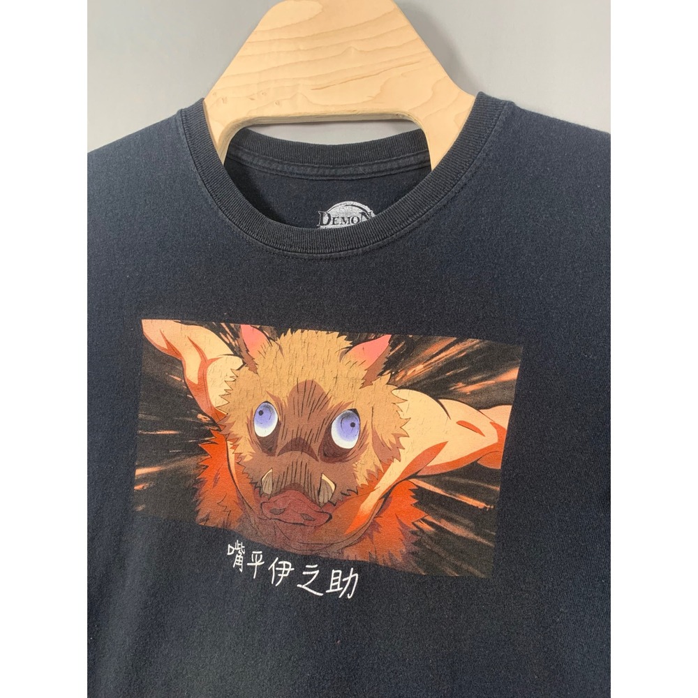 Demon Slayer Inosuke Hashibira Anime Graphic T-Shirt Mens XL Black Short Sleeve